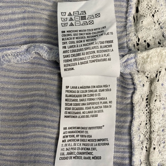 Blue and White Striped Off the Shoulder Flowy Shirt - Picture 5 of 5